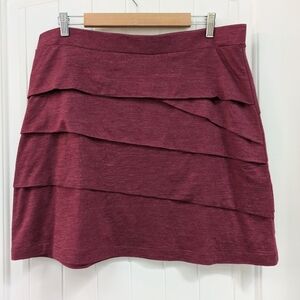 Prana Layered Burgundy Women's Skirt